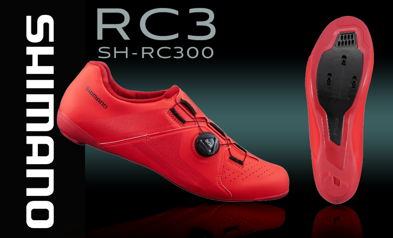 シマノ RC3(SH-RC300) レッド ワイド/ノーマルタイプ SPD-SL シューズ