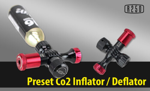 R250 プリセット型CO2インフレーター ブラック/レッド 空気圧計付 仏式